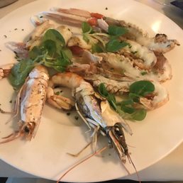 Mixed grilled langustines calamari and prawns