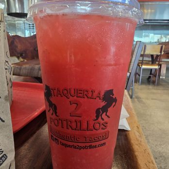 Taqueria 2 Potrillos - Strawberry lemon agua fresca - Mexican Near Me - Ontario, California