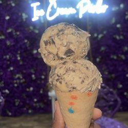 Grandma Jannah’s Ice Cream Parlor - Vegan Oreo Cheesecake w/ M&M Cone