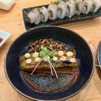 Nami Kaze - Hamachi Roll & Eggplant - Japanese Near Me - Honolulu, Hawaii Nami Kaze - Hamachi Roll & Eggplant - Japanese Near Me - Honolulu, Hawaii