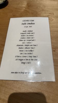 Menu photo 2 Genki Omakase New York, NY Menu photo 2 Genki Omakase New York, NY