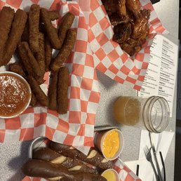 12 Wings, Bavarian Soft Pretzels and Fried Zucchini 12 Wings, Bavarian Soft Pretzels and Fried Zucchini