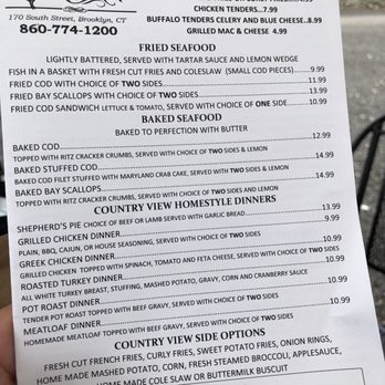 Country View Restaurant - Front page of the menu - Breakfast & Brunch Near Me - Brooklyn, Connecticut Country View Restaurant - Front page of the menu - Breakfast & Brunch Near Me - Brooklyn, Connecticut