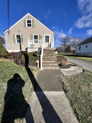 New Vinyl Railings - This home owner previously had metal railings, we replaced then with new white Vinyl Railings.