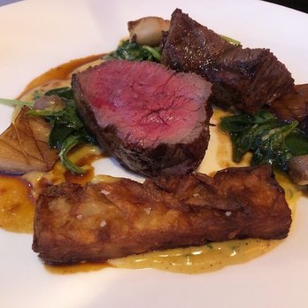 Vermilion - SEVEN HILLS FARM RIBEYE mushrooms, potato rösti, seaweed hollandaise, marrow | $35 - New American Near Me - Alexandria, Virginia Vermilion - SEVEN HILLS FARM RIBEYE mushrooms, potato rösti, seaweed hollandaise, marrow | $35 - New American Near Me - Alexandria, Virginia