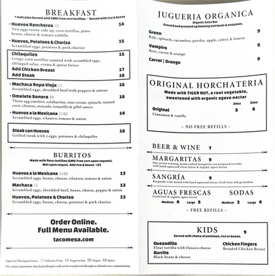Menu photo 2 Taco Mesa Ladera Ranch, CA Menu photo 2 Taco Mesa Ladera Ranch, CA