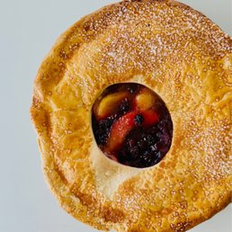 a pie with fruit inside