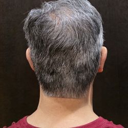 Great Clips - Back side after haircut with end of hair at an angle