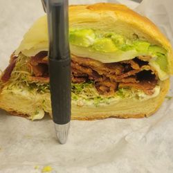 La Barista Espresso - I even put a pen next to my sandwich to show just how packed it was with bacon, cheese and all the fixings.