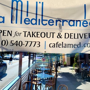 La Mediterranee - Signage in outside eating area - Mediterranean Near Me - Berkeley, California