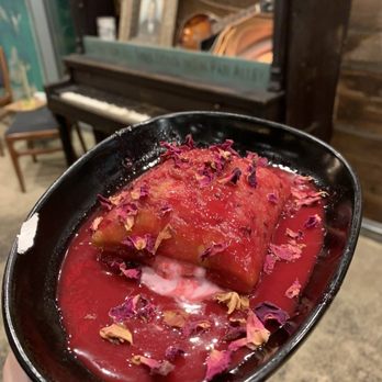 The Vintage - Fancy berry beignet - Cafes Near Me - Baton Rouge, Louisiana