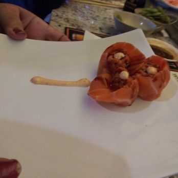 Shima - A flower of salmon and spicy tuna - Sushi Bars Near Me - Huntington Beach, California Shima - A flower of salmon and spicy tuna - Sushi Bars Near Me - Huntington Beach, California