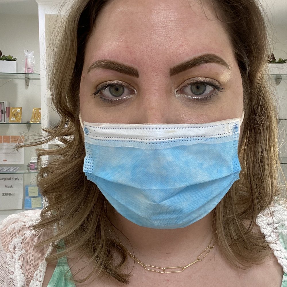 Kaylen signature brows- still swollen/color will fade a little as they heal Kaylen signature brows- still swollen/color will fade a little as they heal