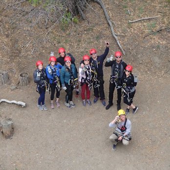 Ziplines at Pacific Crest - Fun group shot with our tour guide Shane by Nick - Ziplining Near Me - Wrightwood, California Ziplines at Pacific Crest - Fun group shot with our tour guide Shane by Nick - Ziplining Near Me - Wrightwood, California