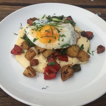 The Parish Cafe - Cheesy grits hash with andouille. - Cajun/Creole Near Me - Healdsburg, California