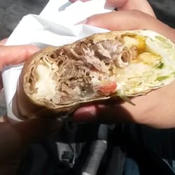Uni-Grill - Döner mit pommes (gyro meat with french fry pita wrap) , only 2€ during Happy Hour