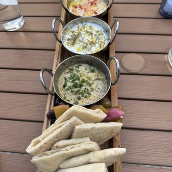 Alder & Oak - Mezze Board with pita and olives - Mediterranean Near Me - Jacksonville, Florida