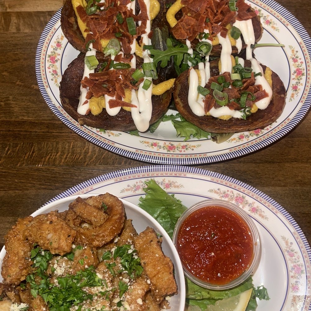 DC Vegan - Potato Skins & King Trumpet Calamari - Vegan Near Me - Washington, DC, District of Columbia DC Vegan - Potato Skins & King Trumpet Calamari - Vegan Near Me - Washington, DC, District of Columbia