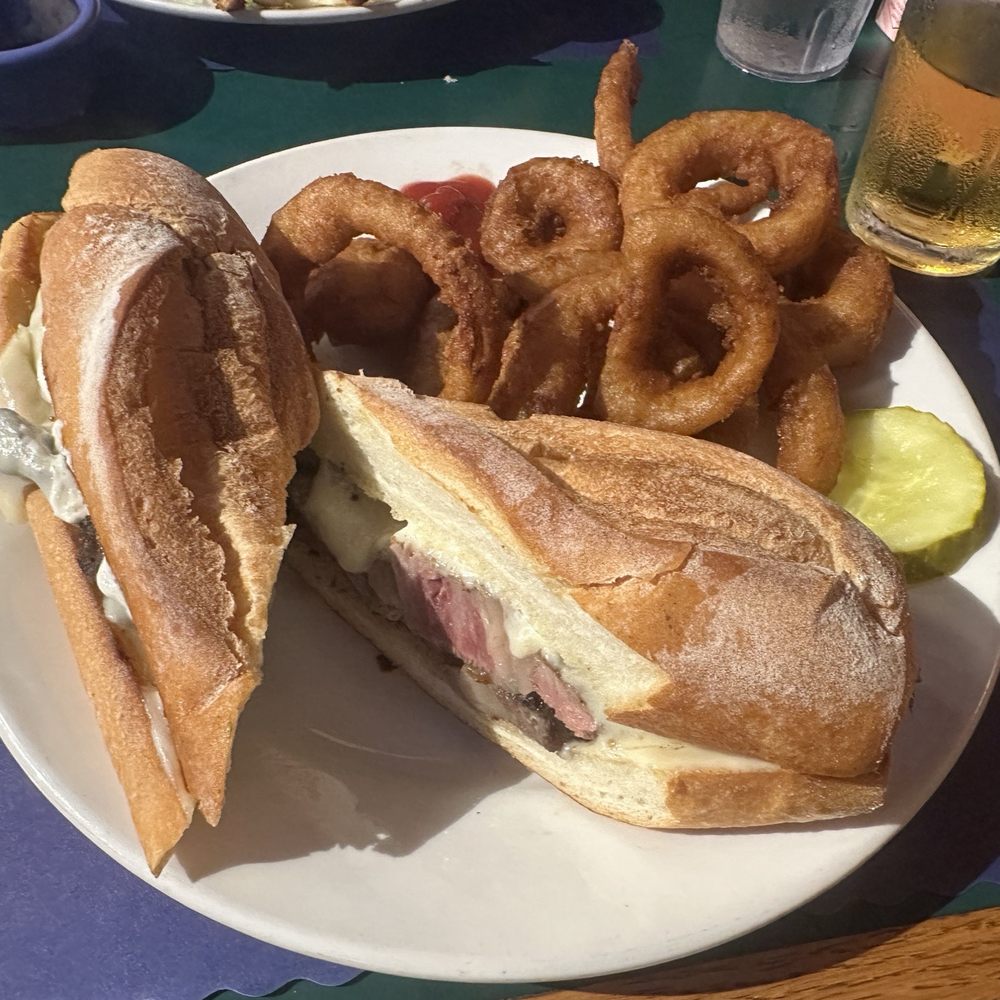 The Corner Bar - Prime rib sandwich special was only "ok". It was dry without the au jus, meat was a little tough. The onion rings were fantastic though! - American Near Me - Sag Harbor, New York The Corner Bar - Prime rib sandwich special was only "ok". It was dry without the au jus, meat was a little tough. The onion rings were fantastic though! - American Near Me - Sag Harbor, New York