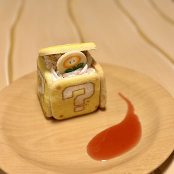 Toadstool Cafe - Question Block Tiramisu: very heavy on the cream but pretty good - Cafes Near Me - Universal City, California