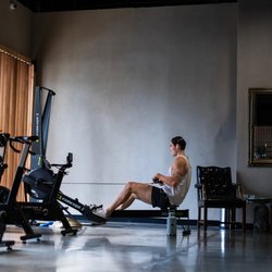 Ark Fit - Rowing in a quiet corner of the gym