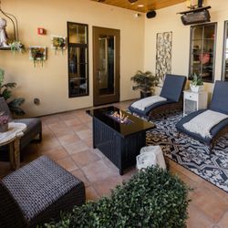 The Cupola Spa & Salon - Enjoy our covered patio throughout the year. Heaters available during the cooler months.