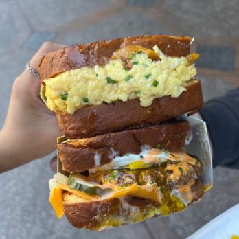 Egg Tuck - Bacon and Cheese Sandwich Gochuracha Royal West Spicy - Breakfast & Brunch Near Me - Los Angeles, California Egg Tuck - Bacon and Cheese Sandwich Gochuracha Royal West Spicy - Breakfast & Brunch Near Me - Los Angeles, California