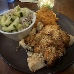 Haddock with cucumber salad Haddock with cucumber salad