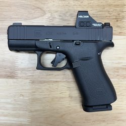 Paladin Tactical Group - Glock G43X with a Holosun 507K Green MRS, Apex Enhanced Flat Trigger Kit, Ghost Extended Slide Stop and Shield Arms S15 Mag and release.