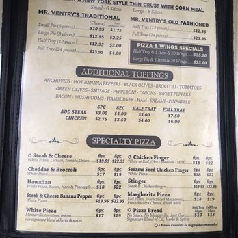 Mr. Ventry's Pizza on the Boulevard - Menu items - Pizza Near Me - Niagara Falls, New York