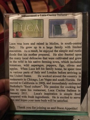 Menu photo 8 Luca Cucina Italiana Berkeley, CA Menu photo 8 Luca Cucina Italiana Berkeley, CA