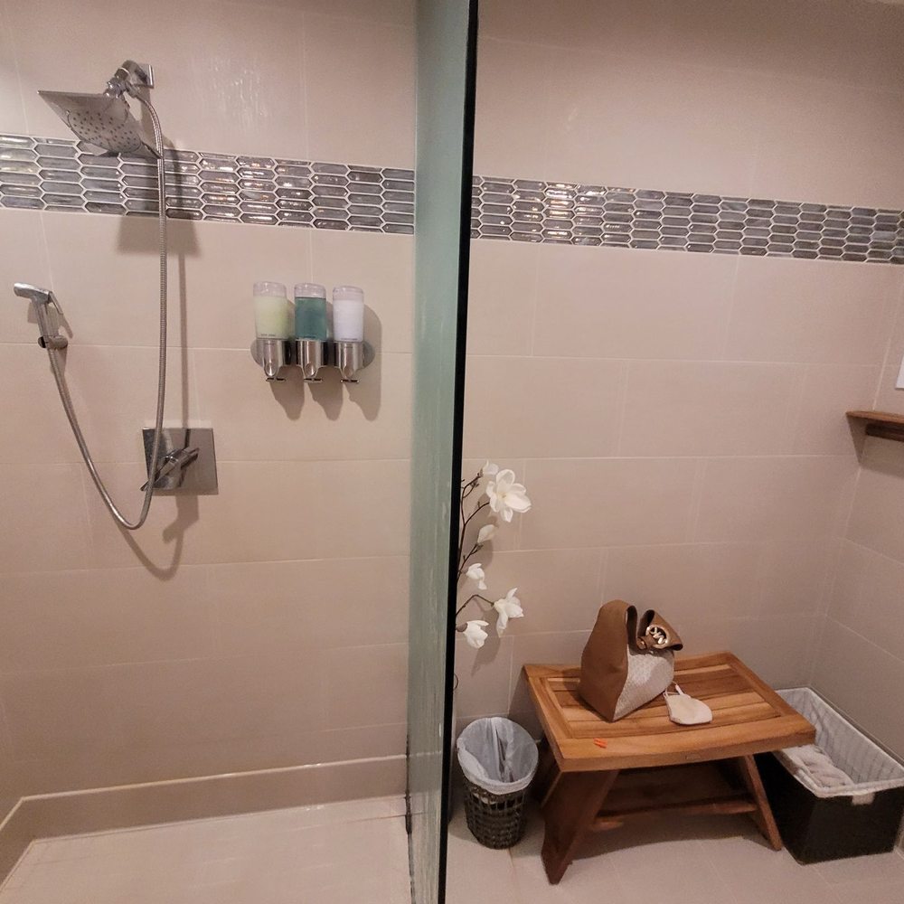 Floatopia Float Spa & Salt Cave - Shower and changing area in float room - Float Spa Near Me - Huntington Station, New York