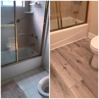 GDL Flooring - Before and after bathroom flooring - Flooring Near Me