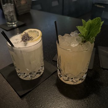 Social - Lavender sour (L) and Whiskey Smash (R) - Tapas/Small Plates Near Me - Fort Collins, Colorado