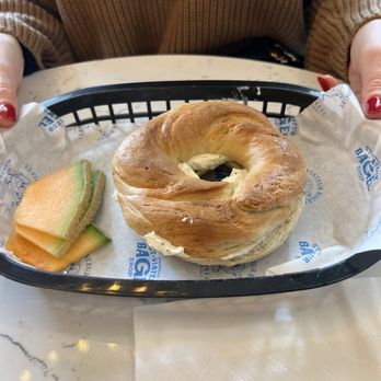 St-Viateur Bagel - Salt and rosemary bagel with herb cream cheese - Bagels Near Me - Montreal, Quebec St-Viateur Bagel - Salt and rosemary bagel with herb cream cheese - Bagels Near Me - Montreal, Quebec