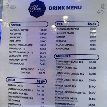 Cafe Bleu Bakery - Drink Menu - Bakeries Near Me - Buena Park, California Cafe Bleu Bakery - Drink Menu - Bakeries Near Me - Buena Park, California