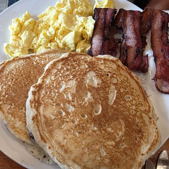 Carolyn's Cafe - Breakfast B with huckleberry pancakes - Cafes Near Me - Hungry Horse, Montana