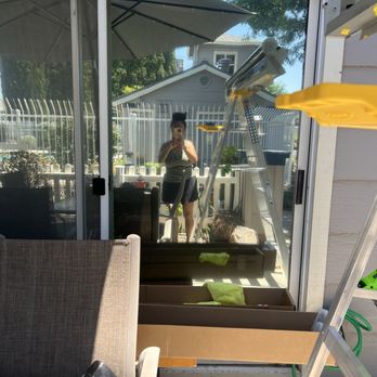 Evans Tint Solutions - Another view of the sliding glass door from the patio outside. - Home Window Tinting Near Me Evans Tint Solutions - Another view of the sliding glass door from the patio outside. - Home Window Tinting Near Me