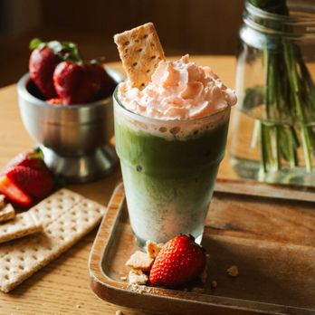Lavender Coffee Boutique - Strawberry Rhubarb Matcha - Spring 2026 Seasonal Drink - Coffee & Tea Near Me - Denver, Colorado Lavender Coffee Boutique - Strawberry Rhubarb Matcha - Spring 2026 Seasonal Drink - Coffee & Tea Near Me - Denver, Colorado