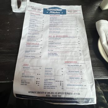 Flamingobaby Kitchen - Menu as of 10/2023 - Caribbean Near Me - Brooklyn, New York