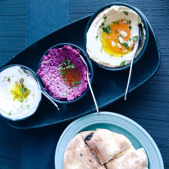 Dar Restaurant And Bar - Mediterranean trio, left to right: labneh, beets, harissa hummus, some pita - Mediterranean Near Me - Los Gatos, California Dar Restaurant And Bar - Mediterranean trio, left to right: labneh, beets, harissa hummus, some pita - Mediterranean Near Me - Los Gatos, California