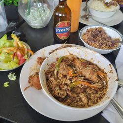 Goute Créole Caribbean Restaurant - Delicious Jerk Chicken w/ Rice & Beans & Side Salad