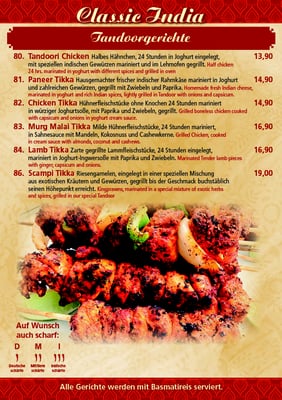 Menu photo 2 Classic India Essen, NW