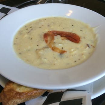 Chef's Bistro - New England Chowda' a nice smoky bacon flavor makes this dish a must try. - American Near Me - North Conway, New Hampshire Chef's Bistro - New England Chowda' a nice smoky bacon flavor makes this dish a must try. - American Near Me - North Conway, New Hampshire