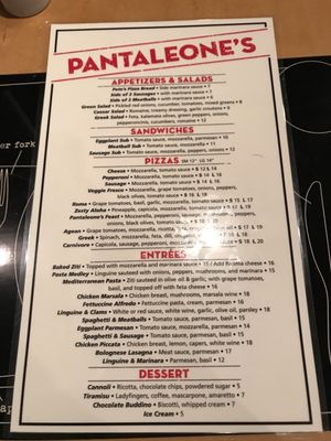 Menu photo 3 Pantaleone's Denver, CO