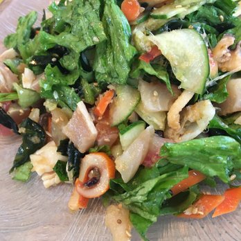 Miyuki Restaurant - Seafood Salad. Ponzu dressing, seaweed, shrimp, salmon, tuna, squid, carrots and crispy lettuce - Sushi Bars Near Me - Watsonville, California