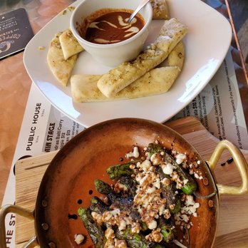 The Studio Public House - Charred peppers with goat cheese and tikha dip with naan - Sandwiches Near Me - St Petersburg, Florida The Studio Public House - Charred peppers with goat cheese and tikha dip with naan - Sandwiches Near Me - St Petersburg, Florida