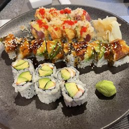 Kingshighway roll, Dancing Eel Roll, Shrimp Avocado Roll Kingshighway roll, Dancing Eel Roll, Shrimp Avocado Roll
