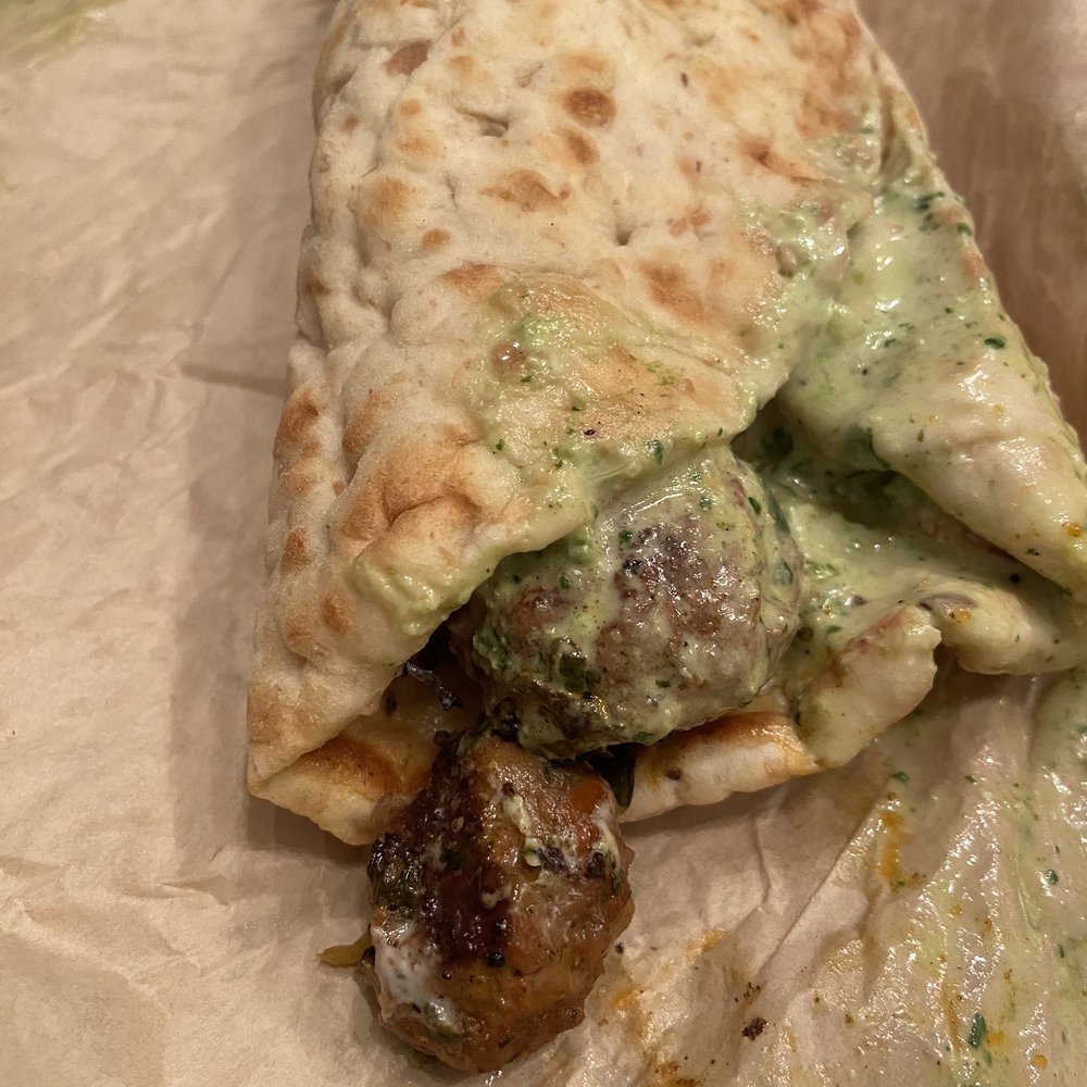 CAVA - Spicy lamb meatball wrap - Salad Near Me - Nashville, Tennessee CAVA - Spicy lamb meatball wrap - Salad Near Me - Nashville, Tennessee