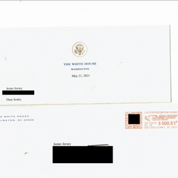 Kiwanis International - Letter from the White House I received last year notifying me about national vaccination efforts.
